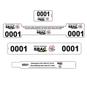 Bike Seat Post Sticker, Helmet Sticker, Bag Sticker and Wristband - Ironman Triathlon Pack